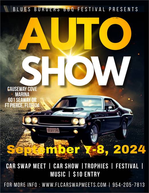 Ft Pierce Car Show, Burgers, BBQ & Blues Music Festival 