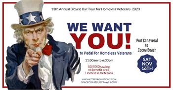13th Annual Bicycle Bar Tour for Homeless Veterans 2024, Saturday, November 16th, 11: