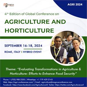 4th Edition of Global Conference on AGRICULTURE AND  HORTICULTURE