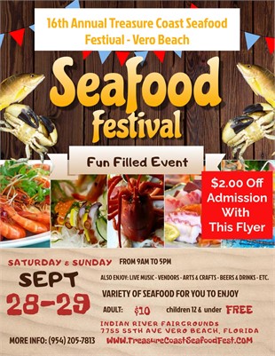 Advance Tickets Available Treasure Coast Seafood Festival Returns to Vero Beach with 