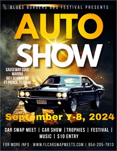 Ft Pierce Car Show, Burgers BBQ & Blues Music Festival 